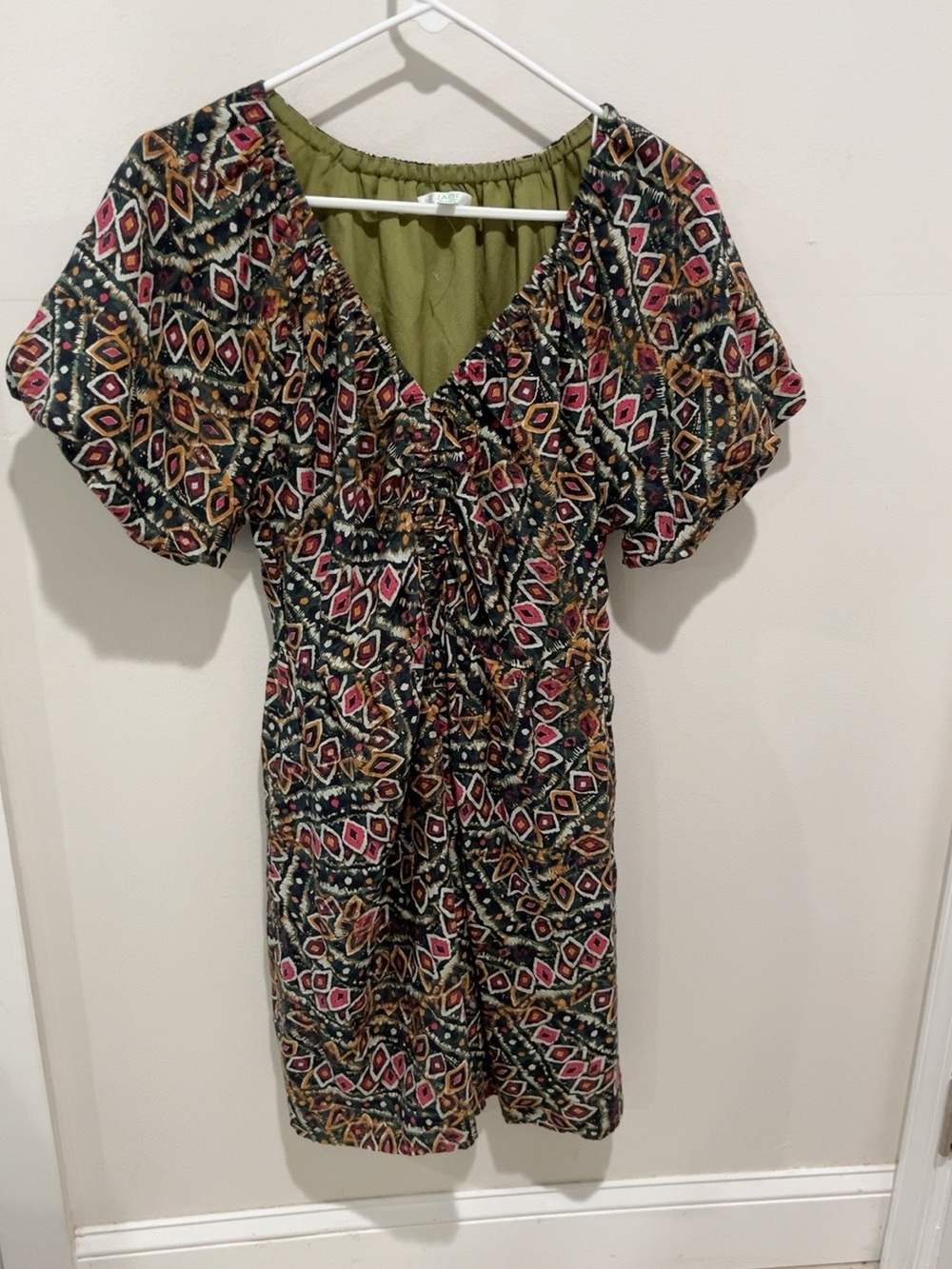 JADE by Melody Tam Boho Print Dress Size L NEW w/ Pockets